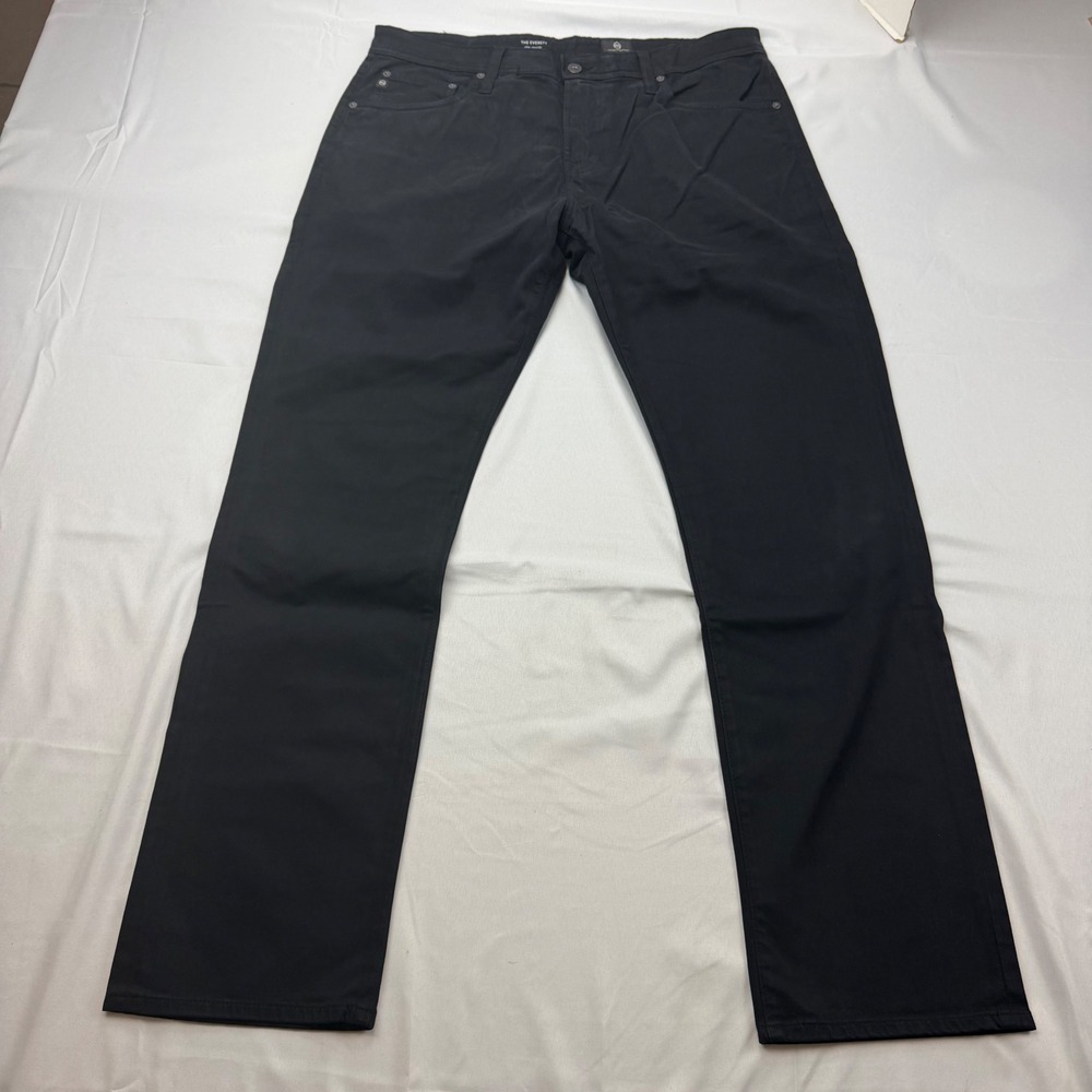 AG Adriano Goldschmied Everett‎ Slim Straight Mens 36x32 Black Pants 1794SUDSBA